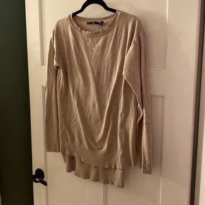 Cyrus tan high low sweater